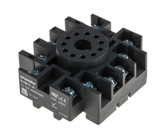63-6809-13 RS PRO Relay Socket for use with RS PRO RUB Relays 11 Pin, DIN Rail, 300V 121-7842