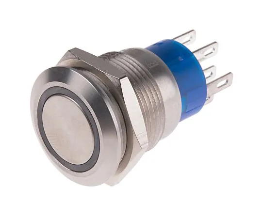 63-6777-78 RS PRO Double Pole Double Throw (DPDT) Latching Red LED Push Button Switch, IP67, 19.2 (Dia.)mm, Panel Mount, 250V ac 111-5793