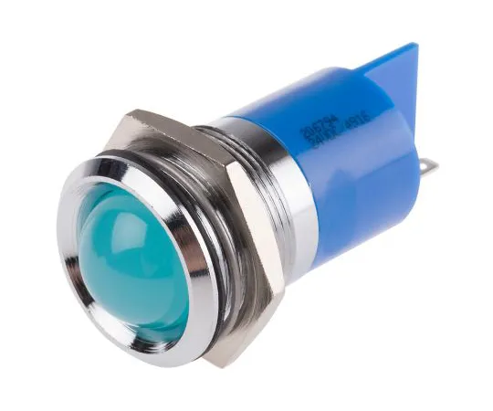 63-6583-52 RS PRO Blue Indicator, 24 V dc, 22mm Mounting Hole Size, Solder Tab Termination 206-794
