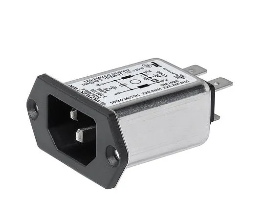 63-7040-27 Schurter 5120 Series 15A 250 V ac 50 (IEC) Hz, 60 (UL/CSA) Hz Flange Mount, Screw Mount EMC Filter, with Quick Connect 3-101-144