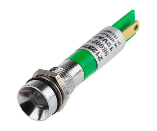 63-6588-13 RS PRO Green Indicator, 12 V, 8mm Mounting Hole Size, Solder Tab Termination, IP67 212-373