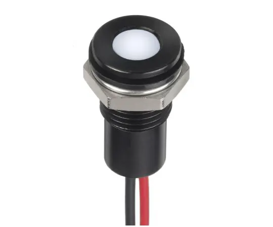 63-7027-70 RS PRO White Indicator, 1.8 → 3.3 V dc, 8mm Mounting Hole Size, Lead Wires Termination, IP67 132-9147