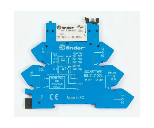 63-7324-74 Finder 12V dc DIN Rail Interface Relay Module, SPDT 38.61.7.012.0050