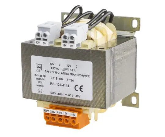 63-6890-88 RS PRO 250VA Isolation Transformer, 15 → 400V ac Primary, 12V ac Secondary 123-4144