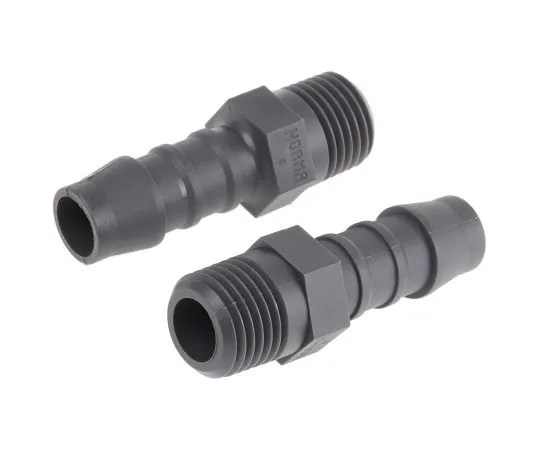 63-6729-32 Straight Male Hose Coupling 1/4in, 1/4 in BSP Male, Nylon 795-174