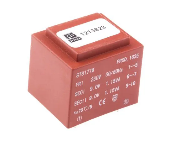 63-6789-46 2 x 9V ac 2 Output PCB Mount PCB Transformer, 2.3VA 121-3828