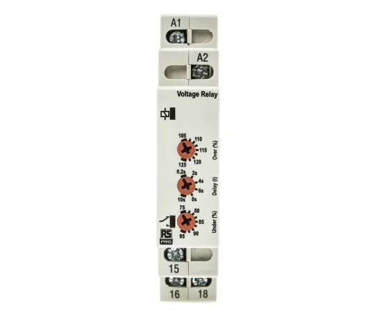 63-6743-13 RS PRO Voltage Monitoring Relay With SPDT Contacts, 1 Phase, Overvoltage, Undervoltage 102-6131