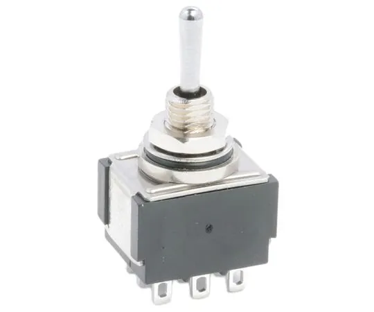 63-7038-50 TE Connectivity Three Pole Double Throw (3PDT) Toggle Switch, On-Off-On, IP67, Panel Mount 134-1144