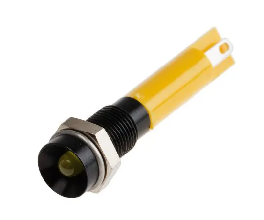 63-6583-22 RS PRO Yellow Indicator, 24 V dc, 6mm Mounting Hole Size, Solder Tab Termination, IP40 206-378