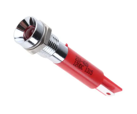 63-6586-56 RS PRO Red Flashing LED Indicator, 12 V dc, 8mm Mounting Hole Size, Solder Tab Termination 210-428