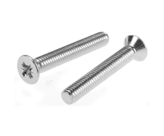 63-6701-86 RS PRO, M6 Countersunk Head, 40mm Steel Pozidriv Bright Zinc Plated 553-548