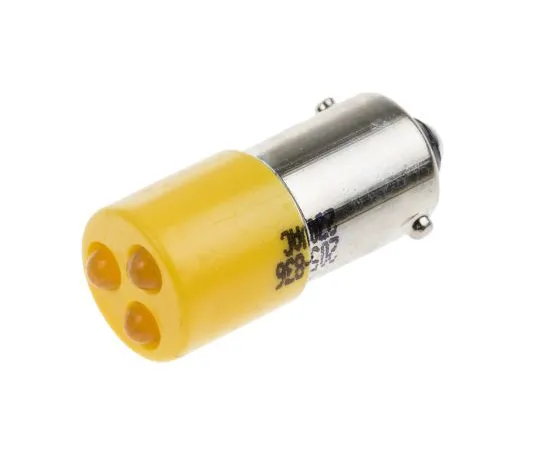63-6582-79 RS PRO Yellow Indicator, 230 V ac, 25 x 10mm Mounting Hole Size, Ba9s Termination 205-836