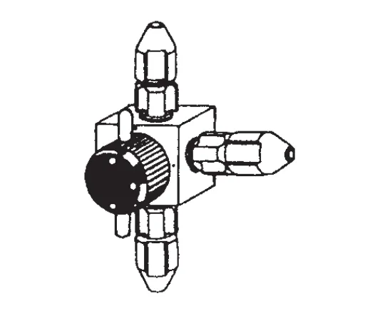 64-1072-19　［Out of stock］Three-Way Cock with Connector　K-10-2