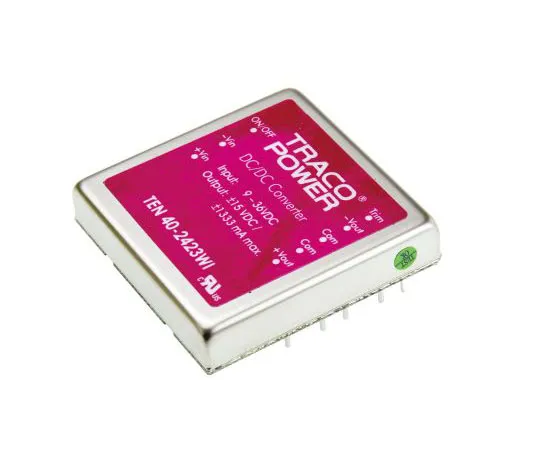 63-7350-73 TRACOPOWER TEN 40WI 40W Isolated DC-DC Converter Through Hole, Voltage in 9 → 36 V dc, Voltage out ±15V dc TEN 40-2423WI