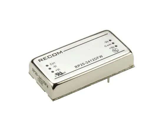63-7350-51 Recom RP20 FW 20W Isolated DC-DC Converter Through Hole, Voltage in 9 → 36 V dc, Voltage out ±12V dc RP20-2412DFW