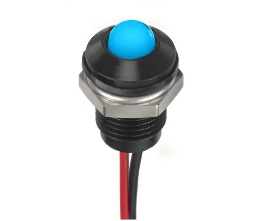 63-7027-64 RS PRO Blue Indicator, 24 V dc, 8mm Mounting Hole Size, Lead Wires Termination, IP67 132-9141