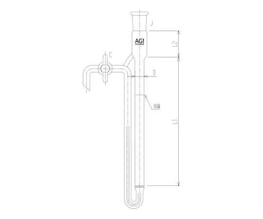 62-2111-44　［Discontinued］Column for Nitric Acid Nitrogen Reduction Device (with Tap, Filter) PTFE Tap　3892-1L-12