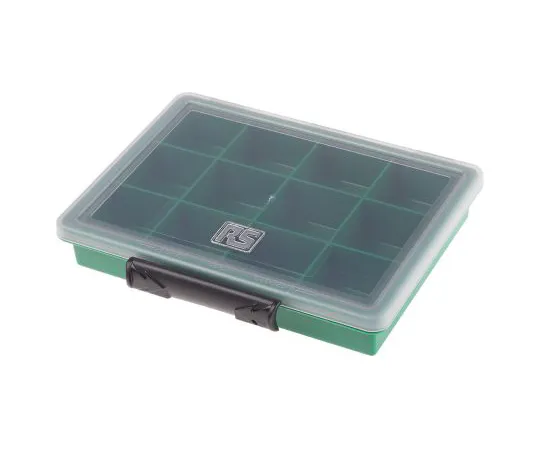 63-6690-59 RS PRO 12 Cell Green PP Compartment Box, 32mm x 175mm x 143mm 515-568