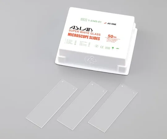 1-3345-01 ASLAB Slide Glass (Edge Polishing) 25 x 75mm 50 Pieces 0313-0001 90