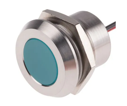 63-6882-89 RS PRO Blue Indicator, 24 V dc, 22mm Mounting Hole Size, Lead Wires Termination, IP67 123-2436