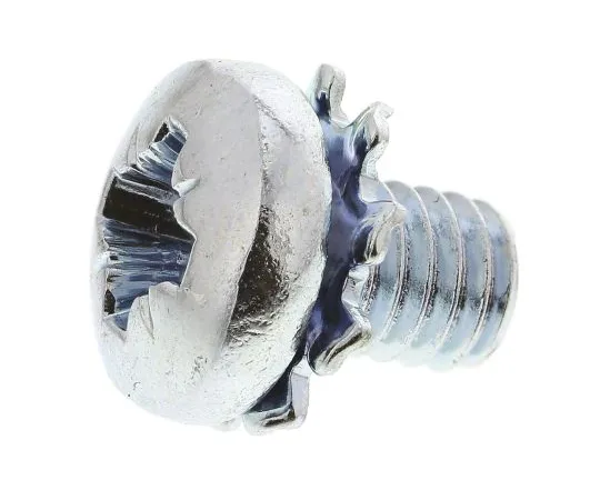63-6611-65 RS PRO M4 x 6mm Zinc Plated Steel Pan Head Sems Screw, External Tooth Washer 278-685