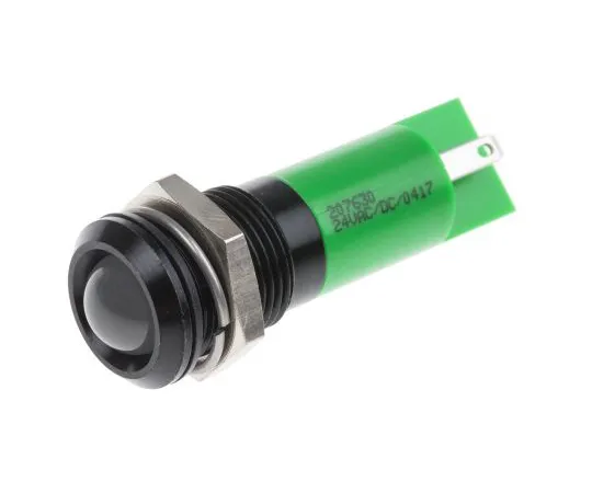 63-6584-39 RS PRO Green Indicator, 24 V ac/dc, 14mm Mounting Hole Size, Solder Tab Termination, IP67 207-630