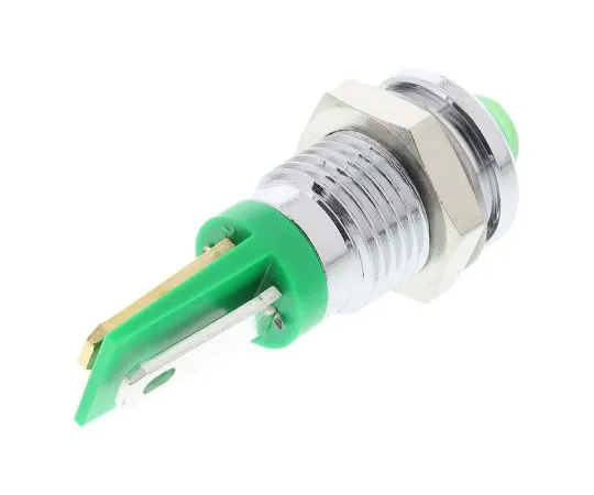 63-6581-48 RS PRO Green Indicator, 2 V dc, 8mm Mounting Hole Size, Solder Tab Termination 203-830