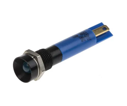 63-6586-23 RS PRO Blue Indicator, 12 V dc, 8mm Mounting Hole Size, Solder Tab Termination 209-945