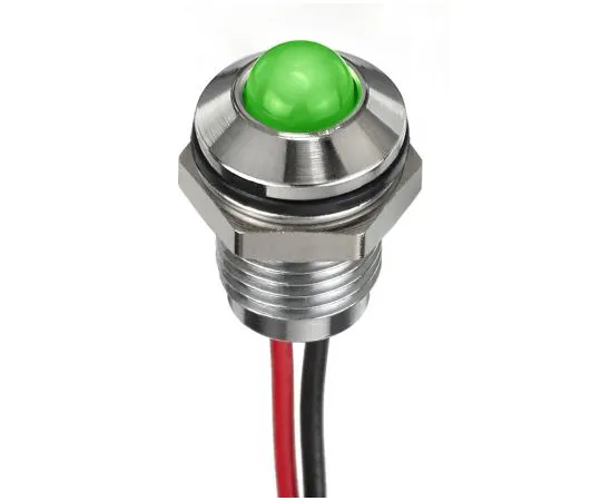 63-7027-30 RS PRO Green Indicator, 12 V dc, 8mm Mounting Hole Size, Lead Wires Termination, IP67 132-9104