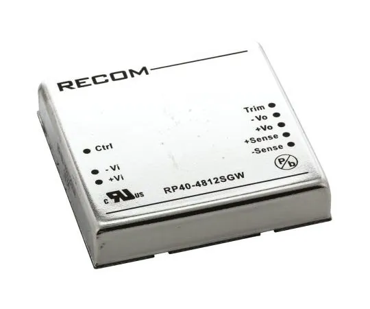 63-7350-11 Recom RP40 GW 40W Isolated DC-DC Converter Through Hole, Voltage in 18 → 75 V dc, Voltage out 12V dc RP40-4812SGW