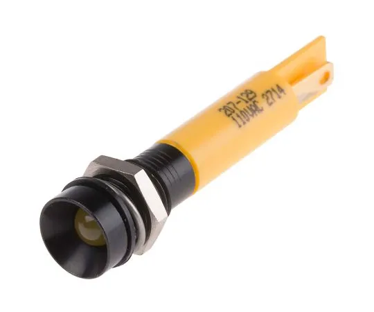 63-6583-93 RS PRO Yellow Indicator, 110 V ac, 8mm Mounting Hole Size, Solder Tab Termination 207-129