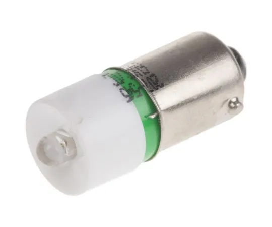 63-6584-34 LED Reflector Bulb, BA9s, Green, Single Chip, 10mm dia., 6V ac/dc 207-545