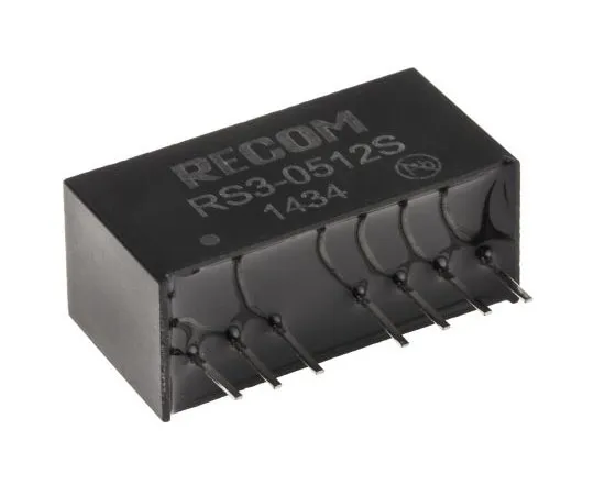 63-7349-92 Recom RS3 3W Isolated DC-DC Converter Through Hole, Voltage in 4.5 → 9 V dc, Voltage out 12V dc RS3-0512S