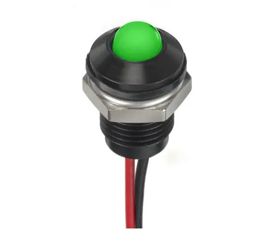 63-7027-57 RS PRO Green Indicator, 12 V dc, 8mm Mounting Hole Size, Lead Wires Termination, IP67 132-9134