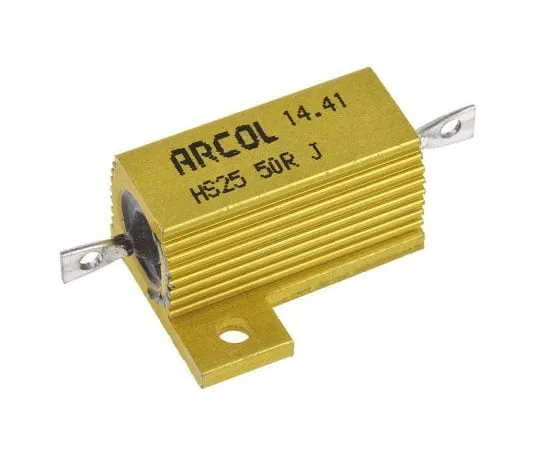 63-7349-44 Arcol HS25 Series Aluminium Ho***d Axial Wire Wound Panel Mount Resistor, 50Ω ±5% 25W HS25 50R J