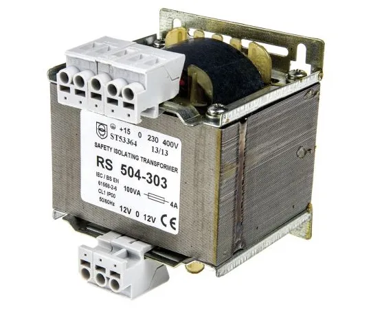 63-6680-23 RS PRO 100VA Isolating Transformer, 230 V ac, 245 V ac, 400 V ac, 415 V ac Primary 1 x, ±12V ac Secondary 504-303