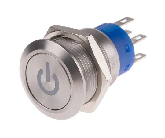 63-6778-11 RS PRO Double Pole Double Throw (DPDT) Latching Yellow LED Push Button Switch, IP67, 19 (Dia.)mm, Panel Mount, Power 111-5831