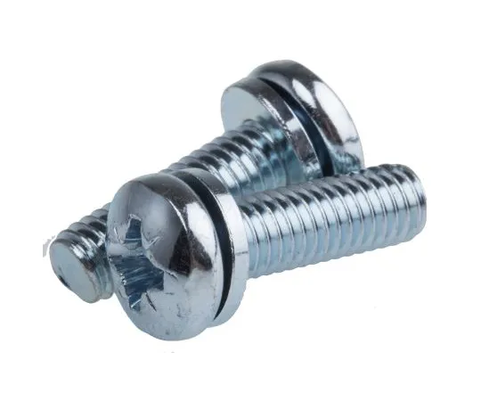 63-6611-76 RS PRO M6 x 20mm Zinc Plated Steel Pan Head Sems Screw, Plain Washer 278-972