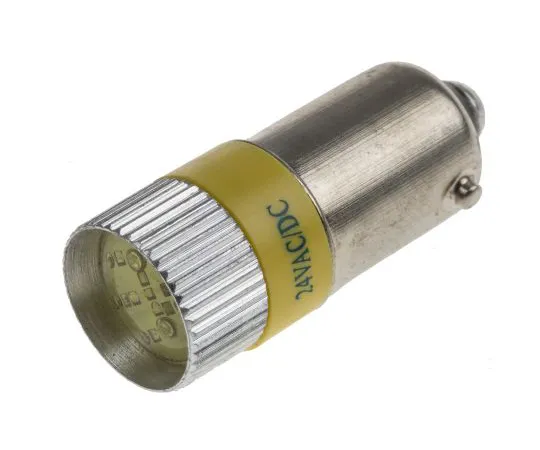 63-6585-99 LED Reflector Bulb, BA9s, Yellow, Multichip, 10mm dia., 24V ac/dc 209-642
