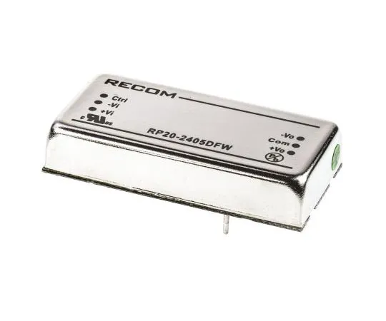 63-7350-52 Recom RP20 FW 20W Isolated DC-DC Converter Through Hole, Voltage in 9 → 36 V dc, Voltage out ±5V dc RP20-2405DFW