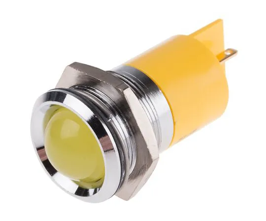 63-6587-18 RS PRO Yellow Indicator, 24 V ac/dc, 22mm Mounting Hole Size, Solder Tab Termination 211-128