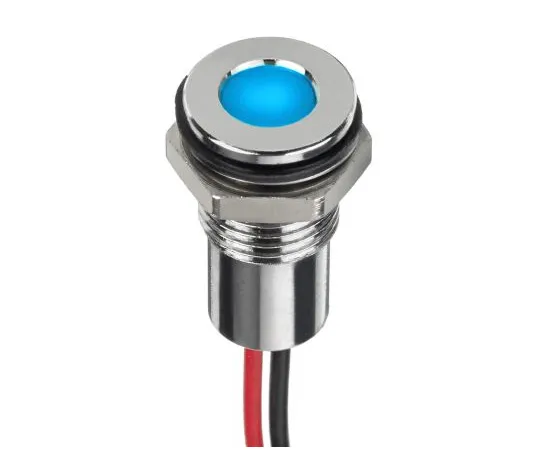 63-7027-49 RS PRO Blue Indicator, 24 V dc, 8mm Mounting Hole Size, Lead Wires Termination, IP67 132-9126