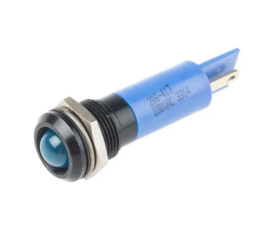 63-6583-26 RS PRO Blue Indicator, 230 V ac, 12mm Mounting Hole Size, Tab Termination, IP67 206-413