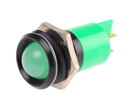 63-6588-10 RS PRO Green Indicator, 24 V ac/dc, 22mm Mounting Hole Size, Solder Tab Termination 212-345