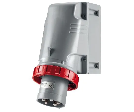 63-6988-10 RS PRO IP67 Red Wall Mount 3P+N+E Industrial Power Plug, Rated At 125A, 415 V 125-4379