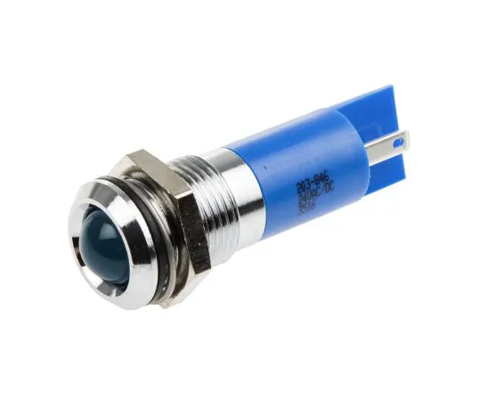 63-6581-49 RS PRO Blue Indicator, 24 V dc, 14mm Mounting Hole Size, Tab Termination, IP67 203-846