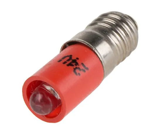 63-6587-11 LED Reflector Bulb, E5, Red, Multichip, 6mm dia., 24V dc 211-027