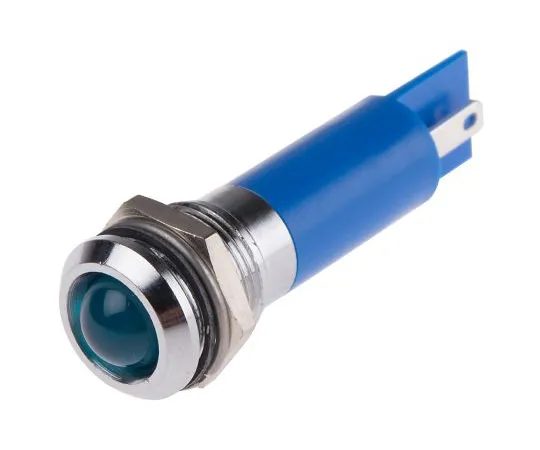 63-6585-33 RS PRO Blue Indicator, 12 V, 12mm Mounting Hole Size, Solder Tab Termination, IP67 208-734