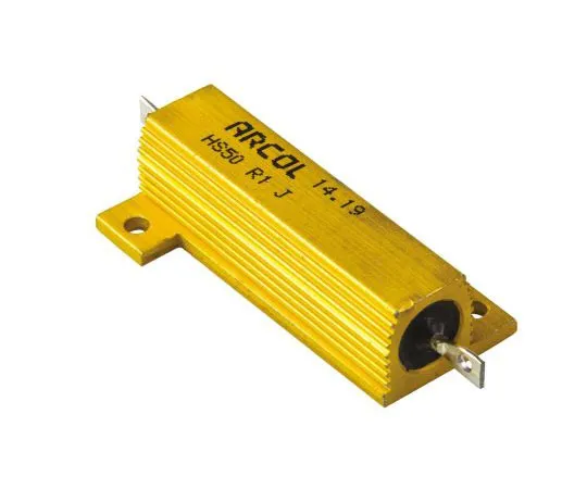 63-7348-84 Arcol HS50 Series Aluminium Ho***d Axial Wire Wound Panel Mount Resistor, 100mΩ ±5% 50W HS50 R1 J