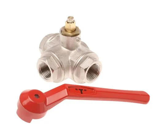63-6671-25 RS PRO Brass Reduced Bore Ball Valve 1/2 in BSPP 3 Way 486-243